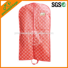 China fornecedor de ouro vermelho saco de vestido de noite impermeável saco de roupa para menina
